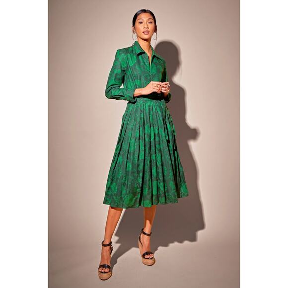 Tucker Dresses & Skirts - Tucker Allyson Dress Emerald Kelly Green Legacy Lace Zipper Luxury Shirtdress L